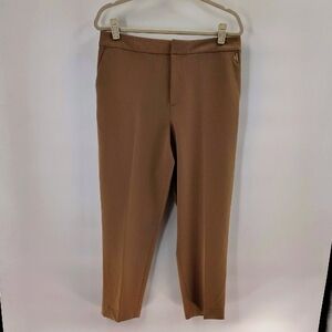 Tommy Hilfiger Tan Dress Pants Size 14 Elastic Back Waist Stretch Crop Ankle
